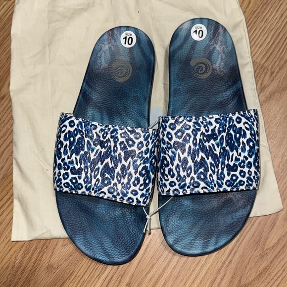 New Johnny Was Calme Blue Tiger Slides Size 10 - Picture 2 of 4